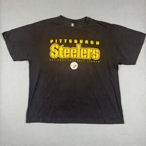 NFL Team Pittsburgh Steelers Graphic T-Shirt Mens 2XL Charcoal Grey Cotton Tee